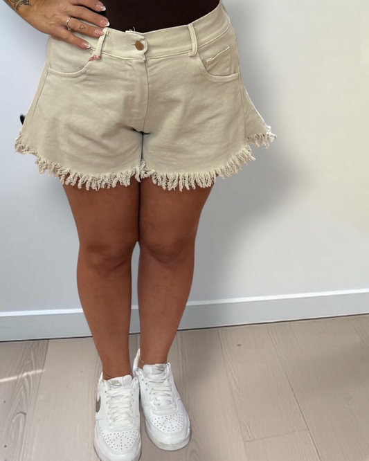 Pantaloncini Jeans Malibu con Orlo Sfrangiato