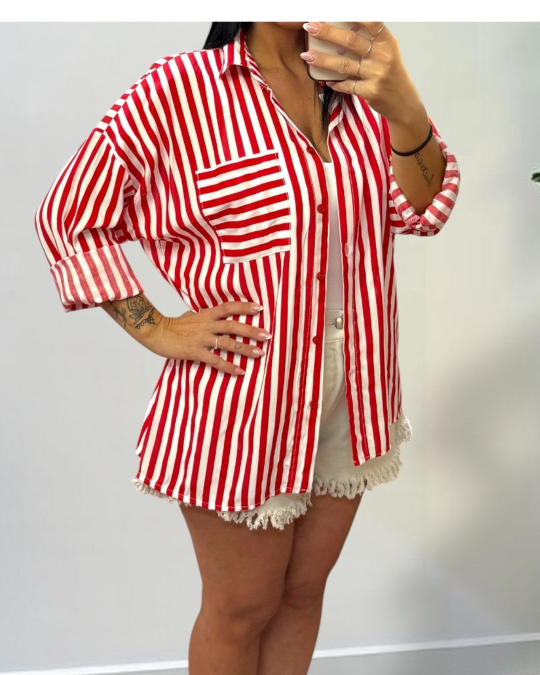 Camicia Positano a Righe Verticali con Taschino