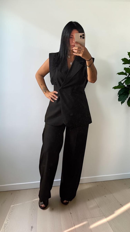 Completo Musa Due Pezzi con Gilet e Pantaloni Palazzo