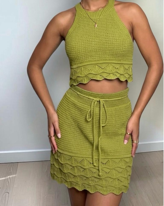 Coordinato Ibiza Uncinetto Top e Gonna