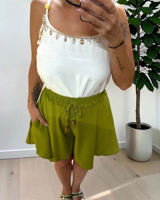 Pantaloncini Ischia Vita Elasticizzata con Coulisse e Tasche