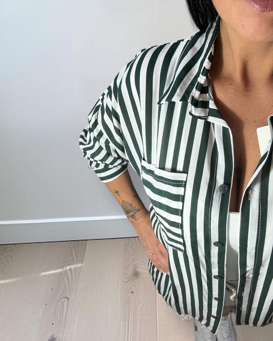Camicia Positano a Righe Verticali con Taschino