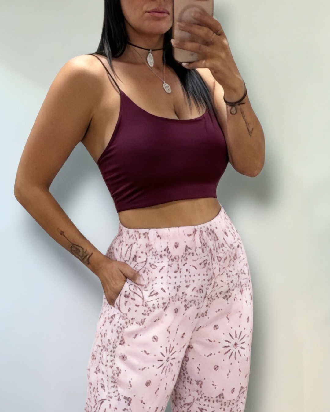 Canotta Crop Elasticizzata con Spalline Basic