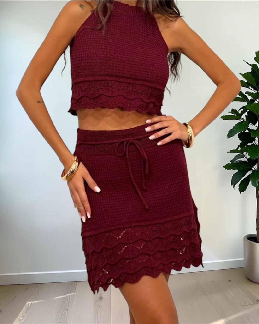 Coordinato Ibiza Uncinetto Top e Gonna
