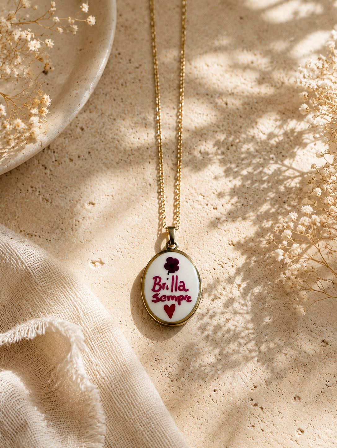 Collana Anima Ciondolo con Frase "Brilla sempre"