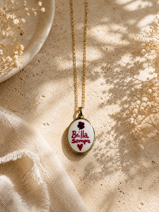 Collana Anima Ciondolo con Frase "Brilla sempre"