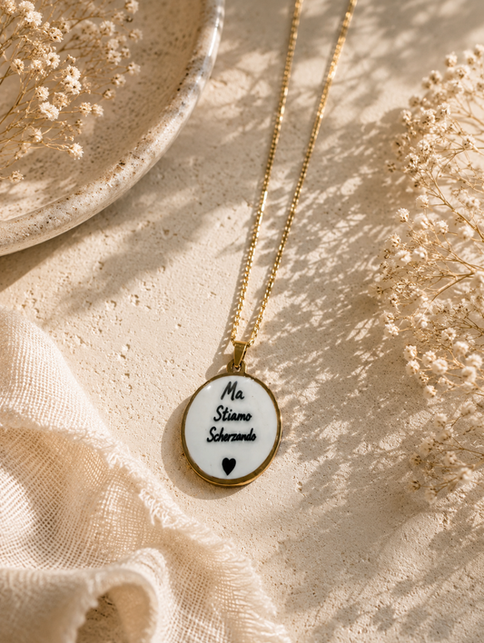 Collana Anima Ciondolo con Frase "Ma stiamo scherzando"