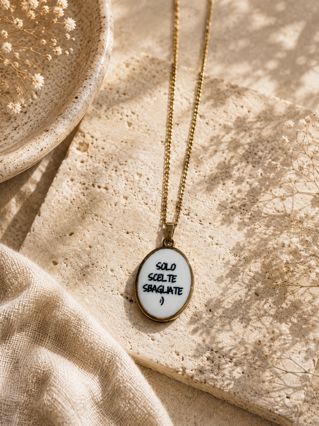 Collana Anima Ciondolo con Frase "Solo scelte sbagliate"