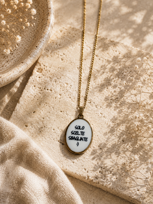 Collana Anima Ciondolo con Frase "Solo scelte sbagliate"